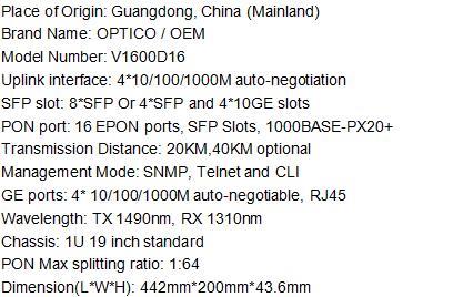 EPON OLT 16 منفذ PON جيجابت quick details.jpg