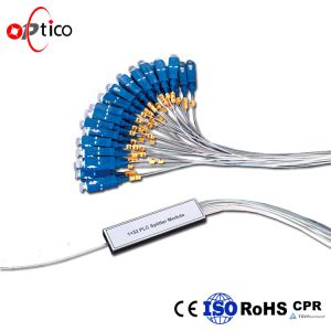 أنبوب الصلب 1*32 PLC Splitter مع موصل SC