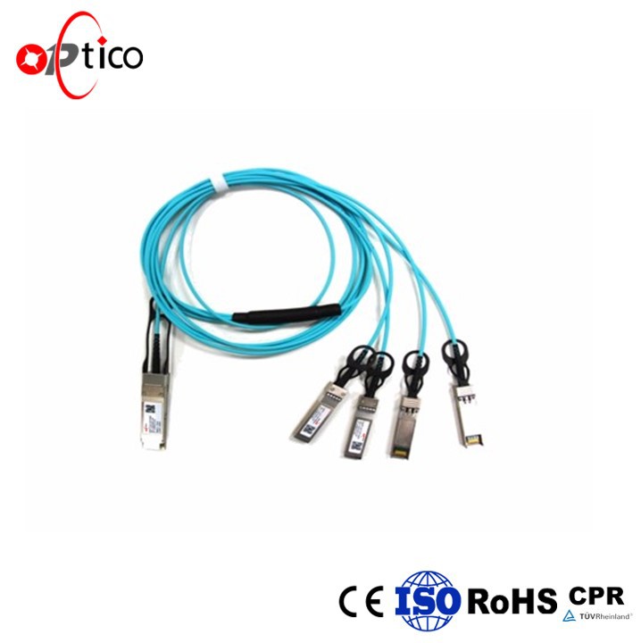 AOC QSFP + ~ 4 SFP + جهاز الإرسال والاستقبال