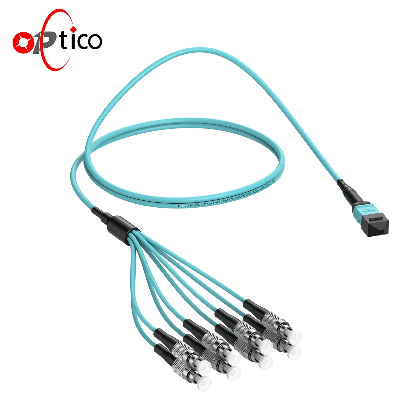 8F MTP MPO إلى FC Breakout Patch Cord OM3