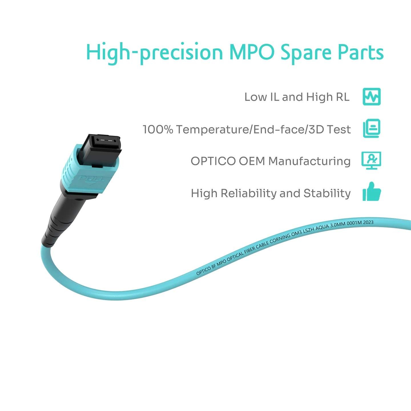8F MTP MPO To FC Breakout Patch Cord OM3
