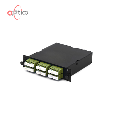 24F 2×12F MPO-6LC MPO كاسيت، OM5، رباعي LC