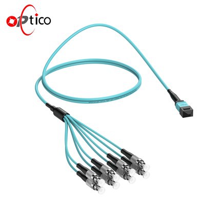 8F MTP MPO إلى FC Breakout Patch Cord OM3
