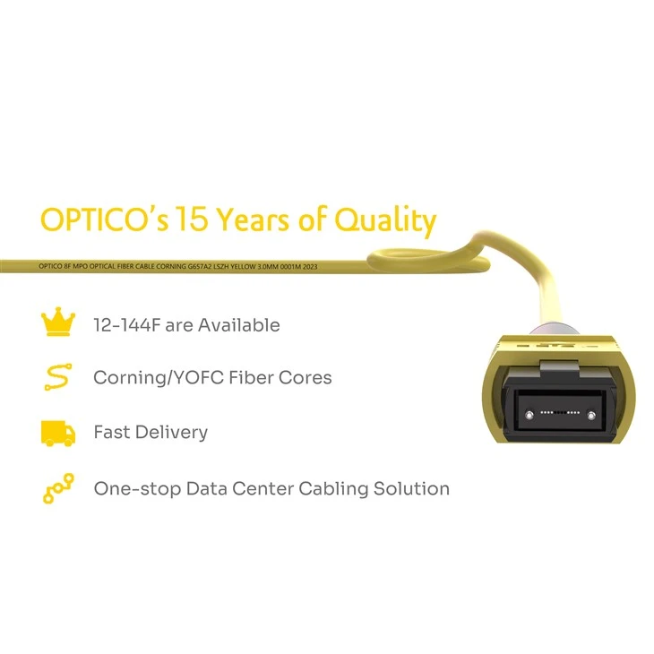 8F MPO-MPO Female Trunk Cable Customizable SM MM